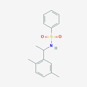 molecular formula C16H19NO2S B450467 N-[1-(2,5-dimethylphenyl)ethyl]benzenesulfonamide 