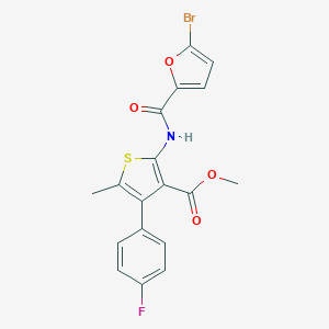 molecular formula C18H13BrFNO4S B450469 METHYL 2-(5-BROMOFURAN-2-AMIDO)-4-(4-FLUOROPHENYL)-5-METHYLTHIOPHENE-3-CARBOXYLATE 