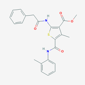 molecular formula C23H22N2O4S B450470 Methyl 4-methyl-2-[(phenylacetyl)amino]-5-(2-toluidinocarbonyl)thiophene-3-carboxylate 