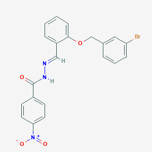 molecular formula C21H16BrN3O4 B450498 N'-{2-[(3-bromobenzyl)oxy]benzylidene}-4-nitrobenzohydrazide 