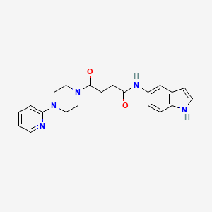 molecular formula C21H23N5O2 B4505281 N-(1H-indol-5-yl)-4-oxo-4-[4-(2-pyridyl)piperazino]butanamide 