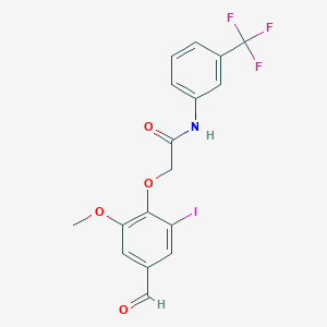 molecular formula C17H13F3INO4 B450532 2-(4-formyl-2-iodo-6-methoxyphenoxy)-N-[3-(trifluoromethyl)phenyl]acetamide CAS No. 445002-77-7
