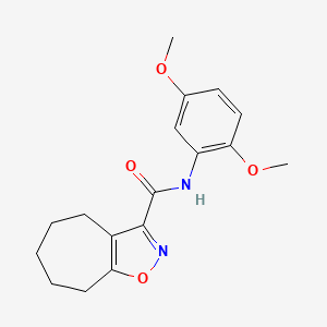 molecular formula C17H20N2O4 B4505413 N-(2,5-dimethoxyphenyl)-5,6,7,8-tetrahydro-4H-cyclohepta[d][1,2]oxazole-3-carboxamide 