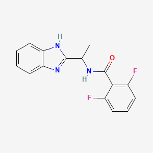molecular formula C16H13F2N3O B4505466 N-[1-(1H-benzimidazol-2-yl)ethyl]-2,6-difluorobenzamide 