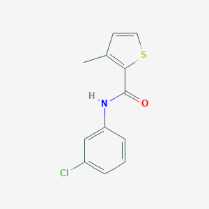 molecular formula C12H10ClNOS B450547 N-(3-chlorophenyl)-3-methylthiophene-2-carboxamide 
