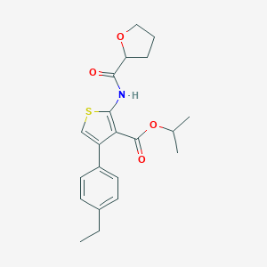 molecular formula C21H25NO4S B450548 Isopropyl 4-(4-ethylphenyl)-2-[(tetrahydro-2-furanylcarbonyl)amino]-3-thiophenecarboxylate 