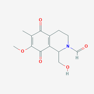 molecular formula C13H15NO5 B045055 1-(hydroxymethyl)-7-methoxy-6-methyl-5,8-dioxo-3,4-dihydro-1H-isoquinoline-2-carbaldehyde CAS No. 124909-66-6