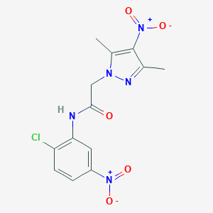 molecular formula C13H12ClN5O5 B450568 N~1~-(2-CHLORO-5-NITROPHENYL)-2-(3,5-DIMETHYL-4-NITRO-1H-PYRAZOL-1-YL)ACETAMIDE 