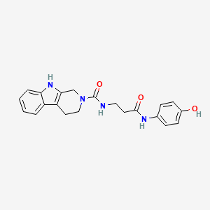 molecular formula C21H22N4O3 B4505721 N-{3-[(4-hydroxyphenyl)amino]-3-oxopropyl}-1,3,4,9-tetrahydro-2H-beta-carboline-2-carboxamide 