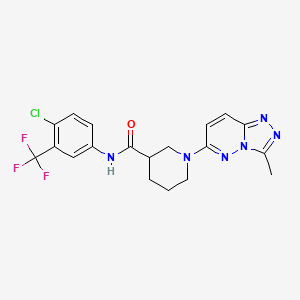 molecular formula C19H18ClF3N6O B4505827 N-[4-chloro-3-(trifluoromethyl)phenyl]-1-(3-methyl[1,2,4]triazolo[4,3-b]pyridazin-6-yl)piperidine-3-carboxamide 