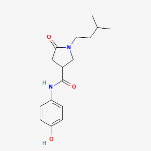 molecular formula C16H22N2O3 B4506136 N-(4-hydroxyphenyl)-1-(3-methylbutyl)-5-oxopyrrolidine-3-carboxamide 