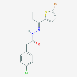 molecular formula C15H14BrClN2OS B450626 N'-[1-(5-bromo-2-thienyl)propylidene]-2-(4-chlorophenyl)acetohydrazide 
