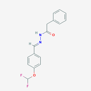 molecular formula C16H14F2N2O2 B450643 N'-[4-(difluoromethoxy)benzylidene]-2-phenylacetohydrazide 