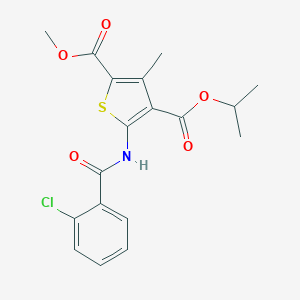 molecular formula C18H18ClNO5S B450655 4-Isopropyl 2-methyl 5-[(2-chlorobenzoyl)amino]-3-methylthiophene-2,4-dicarboxylate 