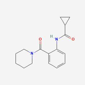 molecular formula C16H20N2O2 B4506554 N-[2-(1-piperidinylcarbonyl)phenyl]cyclopropanecarboxamide 