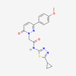 molecular formula C18H17N5O3S B4506566 N-[(2E)-5-cyclopropyl-1,3,4-thiadiazol-2(3H)-ylidene]-2-[3-(4-methoxyphenyl)-6-oxopyridazin-1(6H)-yl]acetamide 