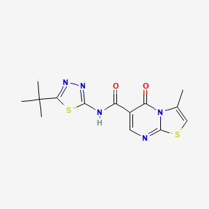 molecular formula C14H15N5O2S2 B4506569 N-[(2Z)-5-tert-butyl-1,3,4-thiadiazol-2(3H)-ylidene]-3-methyl-5-oxo-5H-[1,3]thiazolo[3,2-a]pyrimidine-6-carboxamide 
