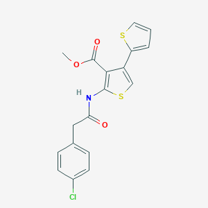 molecular formula C18H14ClNO3S2 B450674 methyl 5'-{[(4-chlorophenyl)acetyl]amino}-2,3'-bithiophene-4'-carboxylate 
