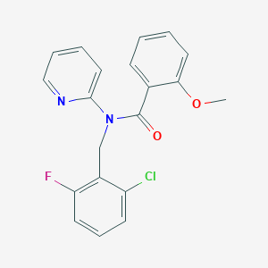 molecular formula C20H16ClFN2O2 B4506756 N-[(2-CHLORO-6-FLUOROPHENYL)METHYL]-2-METHOXY-N-(PYRIDIN-2-YL)BENZAMIDE 