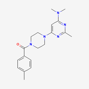 molecular formula C19H25N5O B4506824 N,N,2-trimethyl-6-[4-(4-methylbenzoyl)piperazin-1-yl]pyrimidin-4-amine 