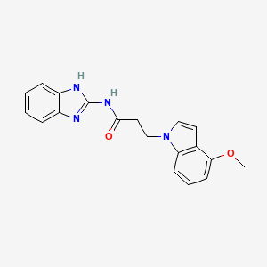 molecular formula C19H18N4O2 B4506869 N-(1,3-dihydro-2H-benzimidazol-2-ylidene)-3-(4-methoxy-1H-indol-1-yl)propanamide 