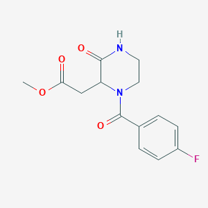 molecular formula C14H15FN2O4 B4506877 Methyl 2-[1-(4-fluorobenzoyl)-3-oxopiperazin-2-yl]acetate 