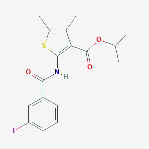 molecular formula C17H18INO3S B450688 Isopropyl 2-[(3-iodobenzoyl)amino]-4,5-dimethyl-3-thiophenecarboxylate 
