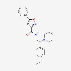 molecular formula C25H29N3O2 B4506934 N-[2-(4-ethylphenyl)-2-(piperidin-1-yl)ethyl]-5-phenyl-1,2-oxazole-3-carboxamide 