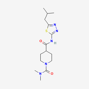 molecular formula C15H25N5O2S B4506936 N1,N1-dimethyl-N4-[5-(2-methylpropyl)-1,3,4-thiadiazol-2-yl]piperidine-1,4-dicarboxamide 