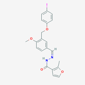 molecular formula C21H19IN2O4 B450694 N'-{3-[(4-iodophenoxy)methyl]-4-methoxybenzylidene}-2-methyl-3-furohydrazide 