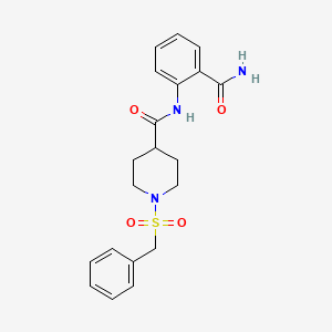 molecular formula C20H23N3O4S B4506941 N-[2-(aminocarbonyl)phenyl]-1-(benzylsulfonyl)-4-piperidinecarboxamide 