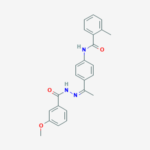 molecular formula C24H23N3O3 B450696 N-{4-[(1Z)-1-{2-[(3-methoxyphenyl)carbonyl]hydrazinylidene}ethyl]phenyl}-2-methylbenzamide 
