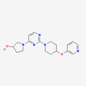 molecular formula C18H23N5O2 B4506975 1-{2-[4-(pyridin-3-yloxy)piperidin-1-yl]pyrimidin-4-yl}pyrrolidin-3-ol 
