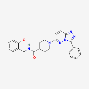 molecular formula C25H26N6O2 B4506988 N-(2-methoxybenzyl)-1-(3-phenyl[1,2,4]triazolo[4,3-b]pyridazin-6-yl)piperidine-4-carboxamide 