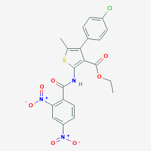 molecular formula C21H16ClN3O7S B450699 ETHYL 4-(4-CHLOROPHENYL)-2-[(2,4-DINITROBENZOYL)AMINO]-5-METHYL-3-THIOPHENECARBOXYLATE 