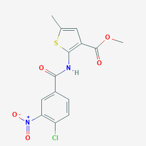 molecular formula C14H11ClN2O5S B450707 Methyl 2-({4-chloro-3-nitrobenzoyl}amino)-5-methylthiophene-3-carboxylate 