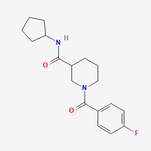 molecular formula C18H23FN2O2 B4507075 N-cyclopentyl-1-(4-fluorobenzoyl)piperidine-3-carboxamide 