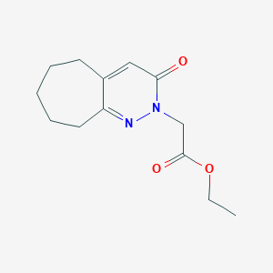molecular formula C13H18N2O3 B4507077 ETHYL 2-{3-OXO-2H,3H,5H,6H,7H,8H,9H-CYCLOHEPTA[C]PYRIDAZIN-2-YL}ACETATE 