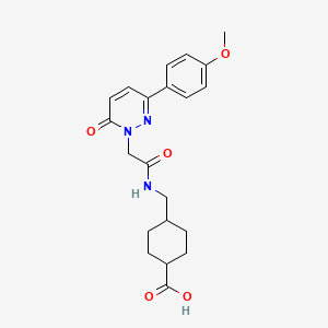 molecular formula C21H25N3O5 B4507104 TRANS-4-[({[3-(4-METHOXYPHENYL)-6-OXOPYRIDAZIN-1(6H)-YL]ACETYL}AMINO)METHYL]CYCLOHEXANECARBOXYLIC ACID 