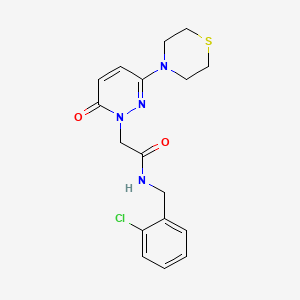 molecular formula C17H19ClN4O2S B4507119 N-(2-chlorobenzyl)-2-[6-oxo-3-(thiomorpholin-4-yl)pyridazin-1(6H)-yl]acetamide 