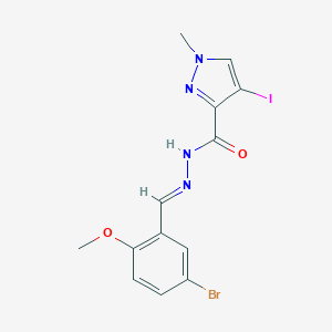 molecular formula C13H12BrIN4O2 B450712 N'-(5-bromo-2-methoxybenzylidene)-4-iodo-1-methyl-1H-pyrazole-3-carbohydrazide 
