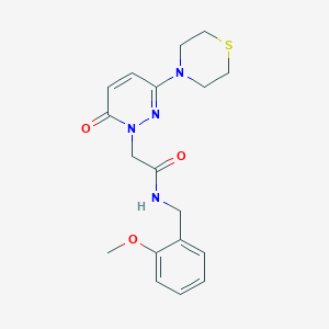 molecular formula C18H22N4O3S B4507126 N-(2-methoxybenzyl)-2-[6-oxo-3-(thiomorpholin-4-yl)pyridazin-1(6H)-yl]acetamide 