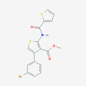 molecular formula C17H12BrNO3S2 B450718 METHYL 4-(3-BROMOPHENYL)-2-[(2-THIENYLCARBONYL)AMINO]-3-THIOPHENECARBOXYLATE 