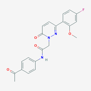 molecular formula C21H18FN3O4 B4507181 N-(4-acetylphenyl)-2-[3-(4-fluoro-2-methoxyphenyl)-6-oxopyridazin-1(6H)-yl]acetamide 