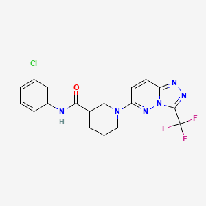 molecular formula C18H16ClF3N6O B4507197 N-(3-chlorophenyl)-1-[3-(trifluoromethyl)[1,2,4]triazolo[4,3-b]pyridazin-6-yl]piperidine-3-carboxamide 