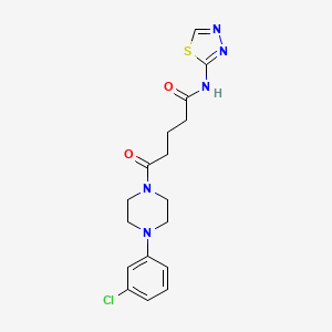 molecular formula C17H20ClN5O2S B4507201 5-[4-(3-chlorophenyl)piperazin-1-yl]-5-oxo-N-[(2E)-1,3,4-thiadiazol-2(3H)-ylidene]pentanamide 