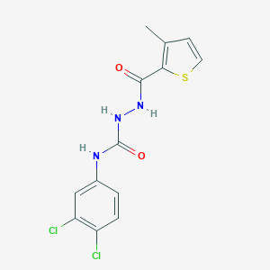 molecular formula C13H11Cl2N3O2S B450726 N-(3,4-dichlorophenyl)-2-[(3-methylthien-2-yl)carbonyl]hydrazinecarboxamide 