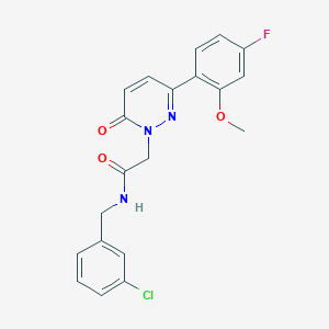 molecular formula C20H17ClFN3O3 B4507357 N-(3-chlorobenzyl)-2-[3-(4-fluoro-2-methoxyphenyl)-6-oxopyridazin-1(6H)-yl]acetamide 