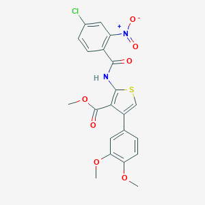molecular formula C21H17ClN2O7S B450737 Methyl 2-({4-chloro-2-nitrobenzoyl}amino)-4-(3,4-dimethoxyphenyl)thiophene-3-carboxylate 