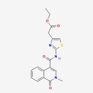 molecular formula C18H17N3O4S B4507427 Ethyl (2-{[(2-methyl-1-oxo-1,2-dihydroisoquinolin-4-yl)carbonyl]amino}-1,3-thiazol-4-yl)acetate 